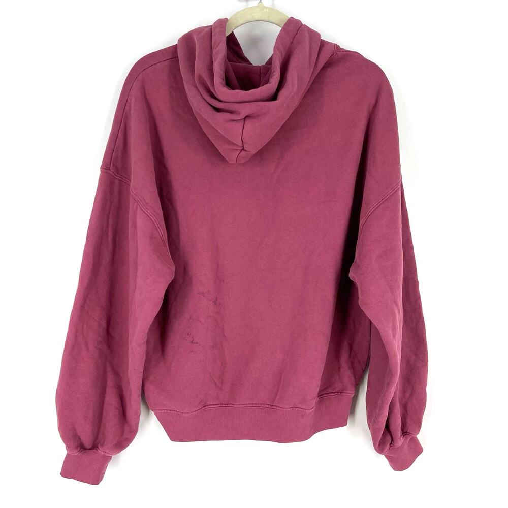 Daydreamer Def Leppard Too Late For Love Oversized Hoodie Sweatershirt Pink XS - Picture 2 of 11